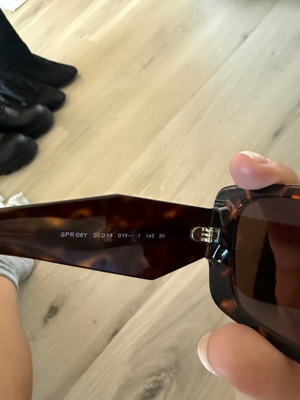 Prada Tortoiseshell Rectangular Sunglasses - Brown - Picture 4 of 7